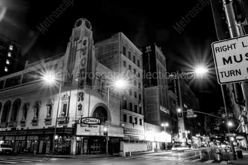 The Tower Theater at Night -- Los Angeles Black and White Photography