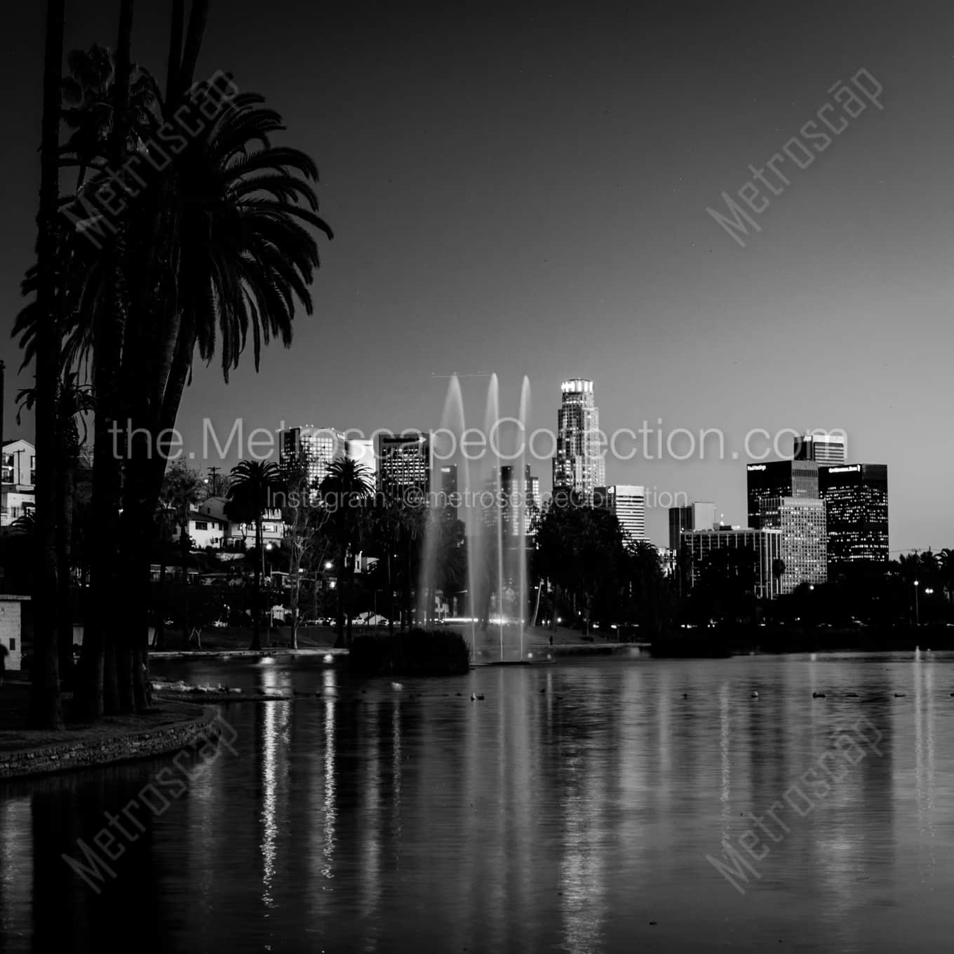 The Los Angeles Skyline from Echo Park landscape black and white Photography The Los Angeles Skyline from Echo Park landscape black and white Photography square crop