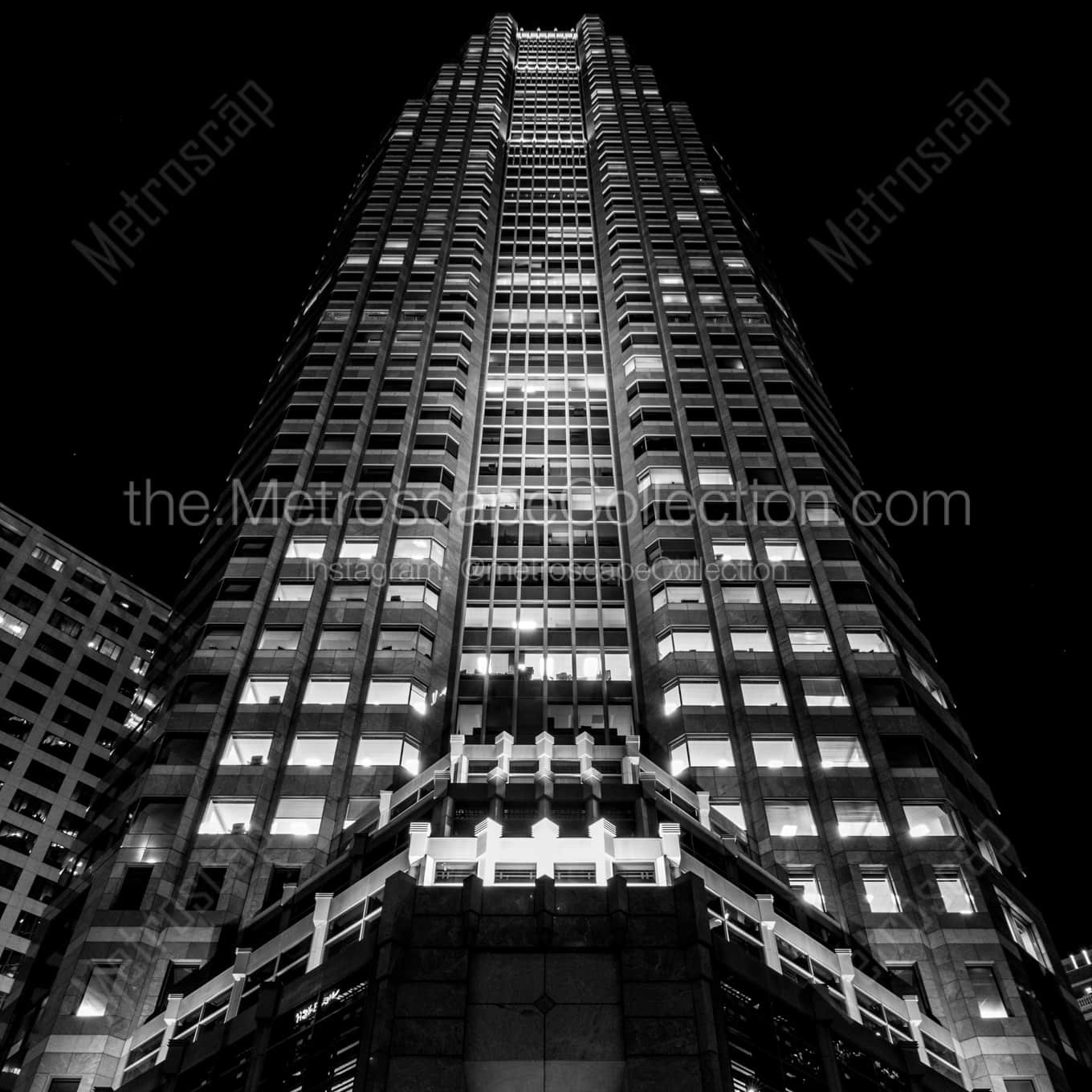 The PWC Building at Night landscape black and white Photography The PWC Building at Night landscape black and white Photography square crop
