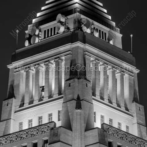 The Top of Los Angeles City Hall -- Los Angeles Black and White Photography