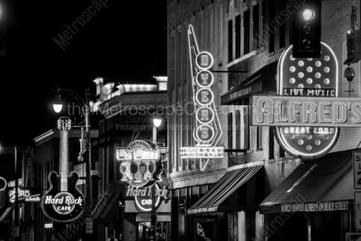 Alfreds Dyers and Wet Willies on Beale -- Memphis Black and White Photography