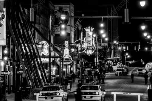 Memphis Police on Beale Street at Night -- Memphis Black and White Photography