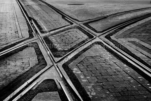 Street Car Tracks in Memphis -- Memphis Black and White Photography