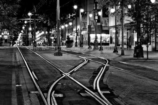 Main Street in Downtown Memphis at Night -- Memphis Black and White Photography