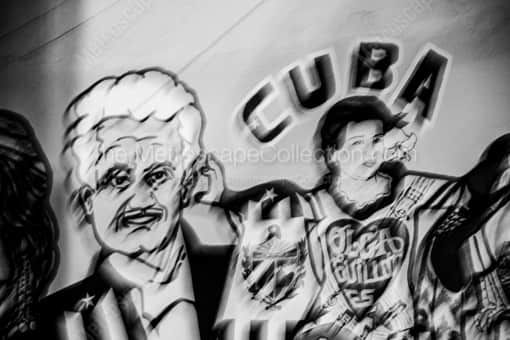 The Cuba Mural in Little Havana -- Miami Black and White Photography