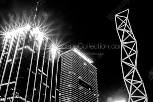 Miami Black and White Photography of Downtown Miami Buildings near Bayfront Park Downtown Miami Buildings near Bayfront Park -- Miami Black and White Photography