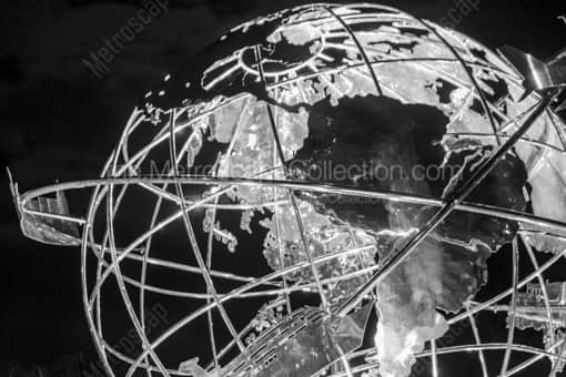 Miami Black and White Photography of The Stainless Steel Globe at the Port of Miami Entrance The Stainless Steel Globe at the Port of Miami Entrance -- Miami Black and White Photography