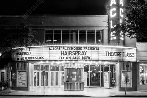 The Miracle Theatre in Coral Gables -- Miami Black and White Photography
