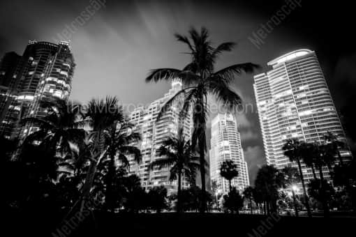 Miami Black and White Photography of South Beach Condos Overlook South Pointe Park South Beach Condos Overlook South Pointe Park -- Miami Black and White Photography
