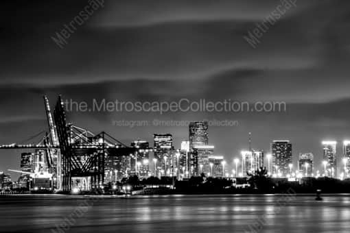 The Ports on Dodge Island -- Miami Black and White Photography