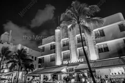 The Carlyle Hotel on South Beach -- Miami Black and White Photography
