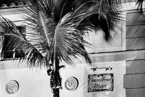 Ocean Front Hotel South beach -- Miami Black and White Photography