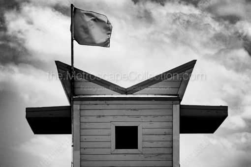 A Miami Beach Lifeguard Shack -- Miami Black and White Photography