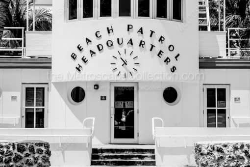 Beach Patrol Headquarters -- Miami Black and White Photography