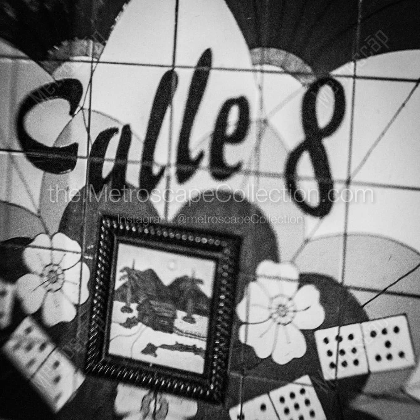 Calle Ocho en La Pequeña Habana landscape black and white Photography Calle Ocho en La Pequeña Habana landscape black and white Photography square crop