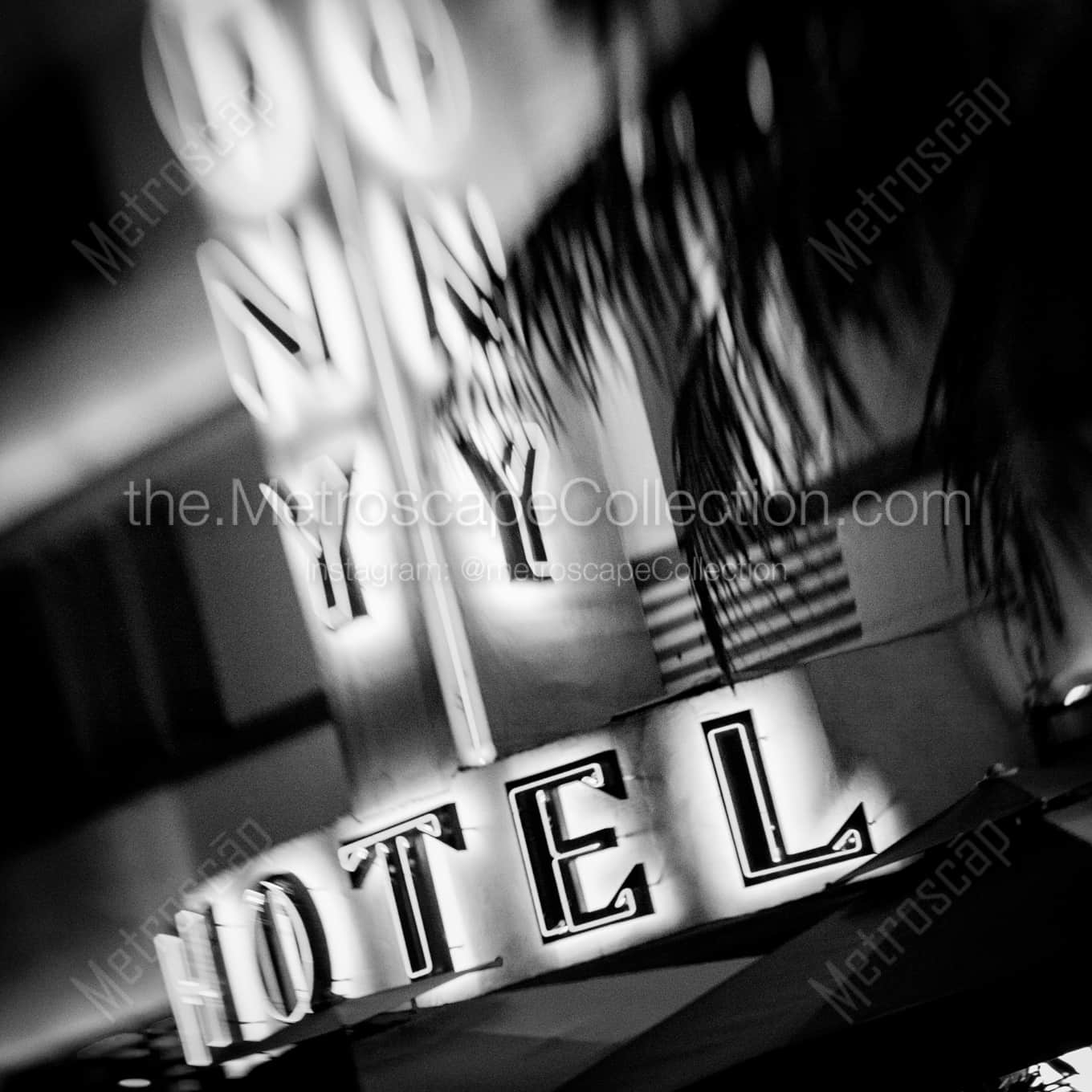 The Colony Hotel Sign landscape black and white Photography square crop
