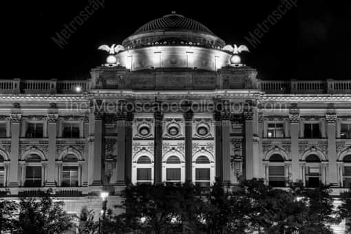 The Milwaukee County Library at Night -- Milwaukee Black and White Photos