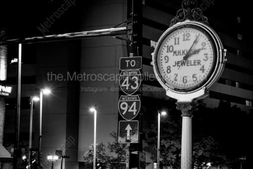 The M.H.Klopf Clock in Downtown Milwaukee -- Milwaukee Black and White Photos