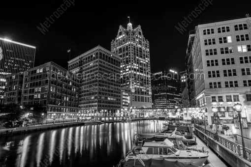 Downtown Milwaukee from Wells Street -- Milwaukee Black and White Photos