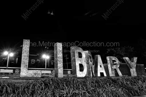 The Walker Library Sign -- Minneapolis Black and White Photos