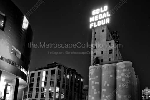 The Gold Medal Flour Sign -- Minneapolis Black and White Photos