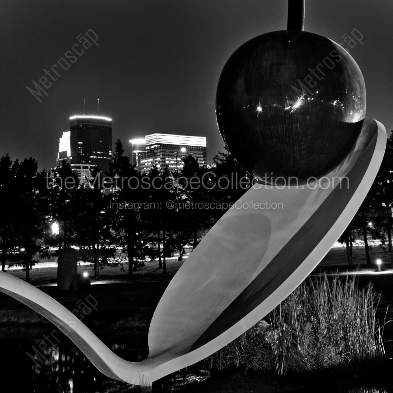 The Spoon and Cherry landscape black and white Photography square crop