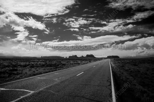 Monument Valley Black and White Photography of US Route 163 in Monument Valley Utah US Route 163 in Monument Valley Utah -- Monument Valley Black and White Photography