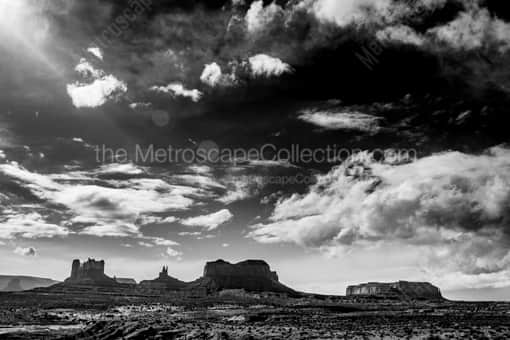 Gorgeous Clouds in Monument Valley Utah -- Monument Valley Black and White Photography