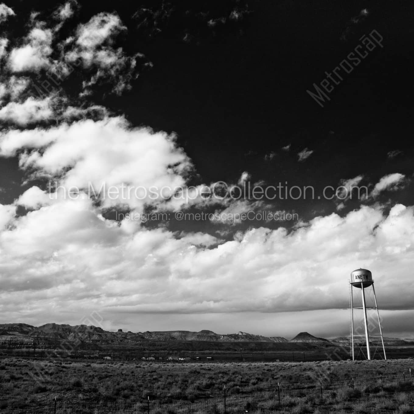 Aneth Utah Water Tower landscape black and white Photography Aneth Utah Water Tower landscape black and white Photography square crop