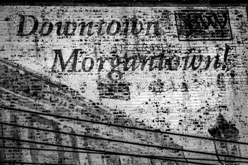 Downtown Morgantown Mural -- Morgantown WV Black and White Photos
