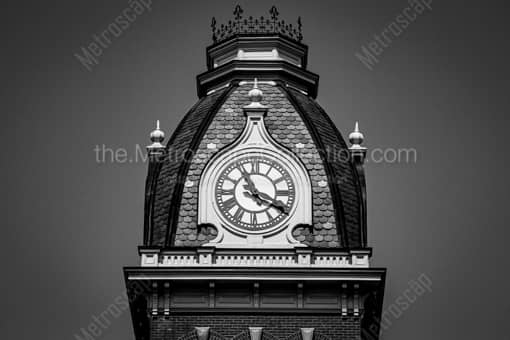 The Seth Thomas Clock atop Woodburn Hall -- Morgantown WV Black and White Photos