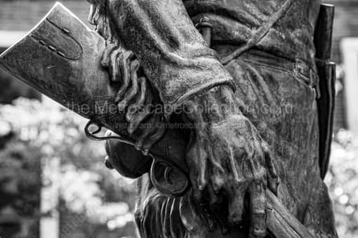 West Virginia Mountaineer Statue Rifle -- Morgantown WV Black and White Photos