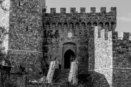 The Castello di Amorosa Castle Steps -- Napa-Valley Black and White Photos