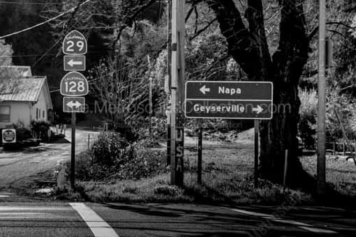 Napa California on CA-29 -- Napa-Valley Black and White Photos