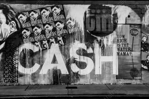 Nashville Black and White Photography of The Johnny Cash Mural in Downtown Nashville The Johnny Cash Mural in Downtown Nashville -- Nashville Black and White Photography