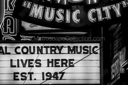 Nashville Music City -- Nashville Black and White Photos