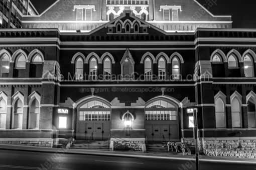 Nashville Black and White Photography of The Mother Church of Country Music the Ryman Auditorium The Mother Church of Country Music the Ryman Auditorium -- Nashville Black and White Photography