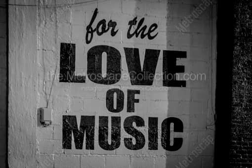 For the Love of Music mural -- Nashville Black and White Photos