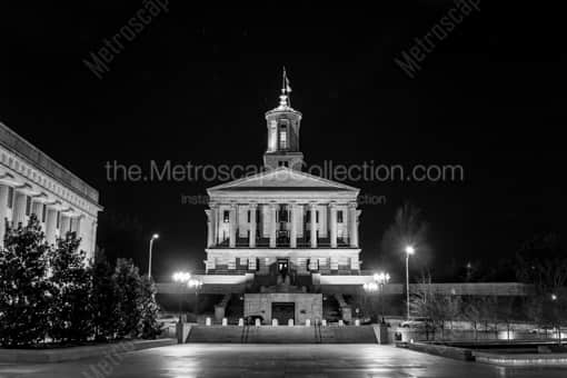 Nashville Black and White Photography of The Tennessee State Capitol Building from Victory Park The Tennessee State Capitol Building from Victory Park -- Nashville Black and White Photography