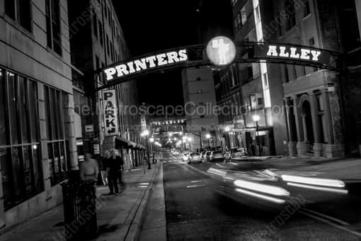 Printers Alley in Nashville -- Nashville Black and White Photos