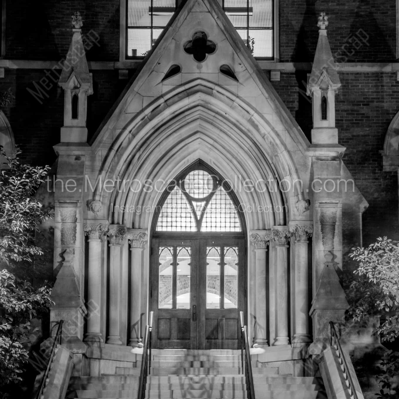 The Doorway to Kirkland Hall landscape black and white Photography square crop