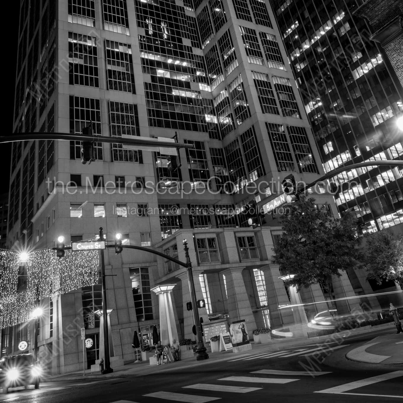 The Downtown Nashville City Scape at Night landscape black and white Photography The Downtown Nashville City Scape at Night landscape black and white Photography square crop