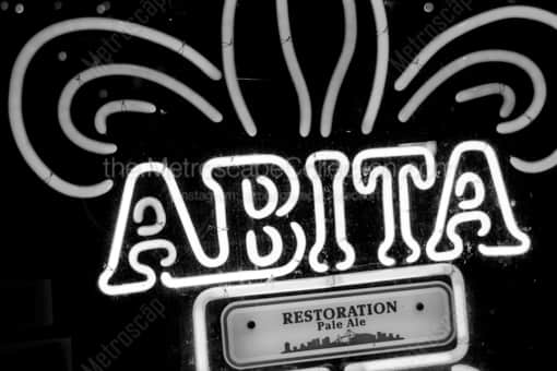 Abita Neon Sign -- New Orleans Black and White Photography