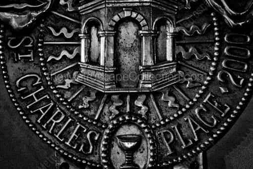 St. Charles Place Relief Seal -- New Orleans Black and White Photography