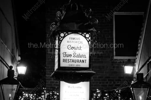 Court of Two Sisters Restaurant -- New Orleans Black and White Photography