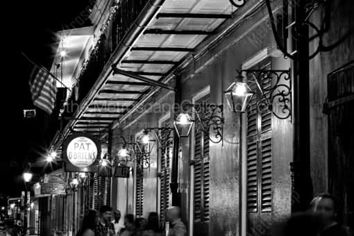 Pat O'Brien's on Bourbon Street -- New Orleans Black and White Photography