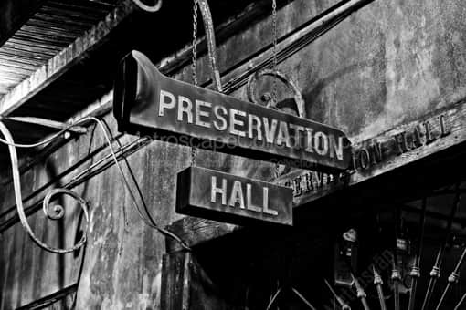 Preservation Hall -- New Orleans Black and White Photography
