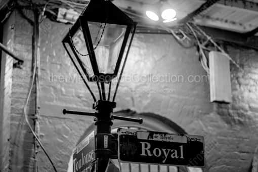 A Lamp Post in the French Quarter -- New Orleans Black and White Photography