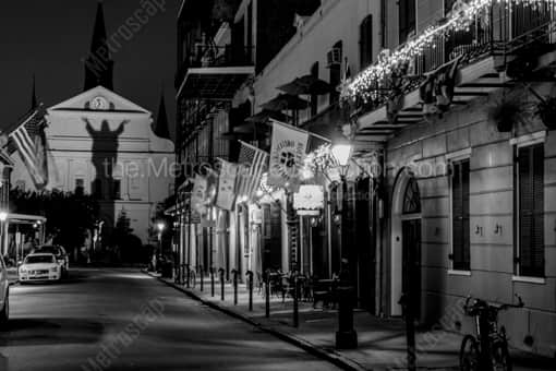 New Orleans Black and White Photography of A Silhouette of Christ on St Louis Cathedral A Silhouette of Christ on St Louis Cathedral -- New Orleans Black and White Photography