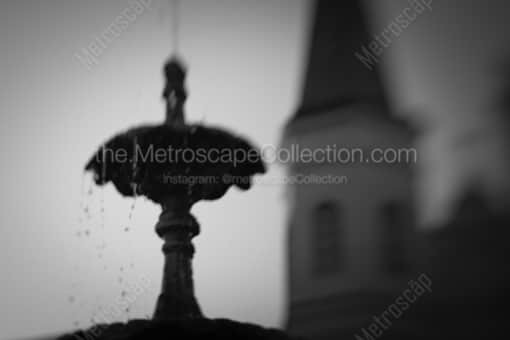 The Fountain in Jackson Square -- New Orleans Black and White Photography